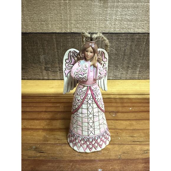 Jim Shore Breast Cancer Angel Ornament Heartwood Creek Pink 4.5” Tall - Picture 1 of 5